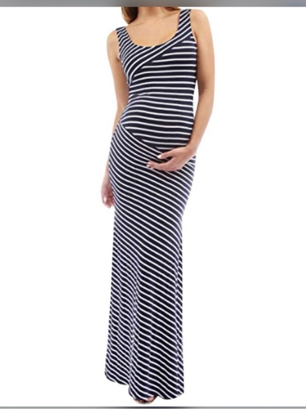 Merona Blue and White Striped Maxi Dress